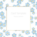 Spring summer card template forget-me-not flowers