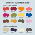Spring /Summer 2019 Color Palette. Fashion color trend. Palette Guide with Named Color Swatches