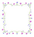 Spring or Summer Frame of Flowers