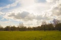 Spring summer green field scenery landscape Royalty Free Stock Photo