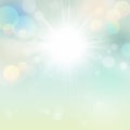 Spring Summer Green Nature Bokeh Background with Sun