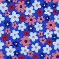 Spring - summer multicolored floral seamless pattern Flat simple design