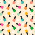 Spring summer nail polish color seamless pattern background illustration Royalty Free Stock Photo