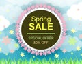 Spring Summer Sale poster wonderful flowers design layout Royalty Free Stock Photo