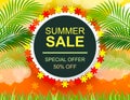 Spring Summer Sale poster wonderful flowers design layout Royalty Free Stock Photo