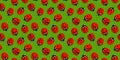 Spring Or Summer Seamless Pattern Background With Red Ladybugs On Green Leaf Vector Illustration Art Royalty Free Stock Photo