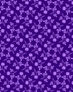 Monochromatic decorative floral pattern with small modest light lilac flowers on a blue - violet background