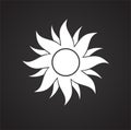 Spring sun icon on black background for graphic and web design, Modern simple vector sign. Internet concept. Trendy symbol for Royalty Free Stock Photo