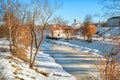 Spring sunny view of the Pskova River Royalty Free Stock Photo