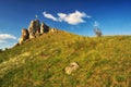 Spring sunrise over the river. canyon of the picturesque river Royalty Free Stock Photo