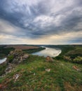 Spring sunrise over the river. canyon of the picturesque river Royalty Free Stock Photo