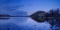 Spring sunrise over Ullswater and Duke of Portland\'s boat house near Pooley Bridge Royalty Free Stock Photo