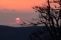 Spring sunset on Borzhava range in Carpathian mountains