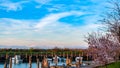 Spring sunset in the lagoon of Grado