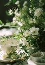 spring tablescape bckground Royalty Free Stock Photo