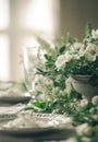 spring tablescape bckground Royalty Free Stock Photo