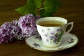 Spring Tea Cup and Lilacs