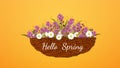 Spring template with shasta disy on wreath vector