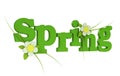 Spring Text with flower