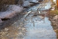 Spring thaw in the villages, the roads are blurred with mud