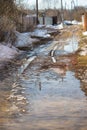 Spring thaw in the villages, the roads are blurred with mud