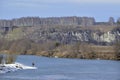 Panorama of the Sylva River and Spasskaya Mountain. Spring in the Western Urals. Royalty Free Stock Photo