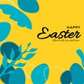 spring theme easter social media post square easter egg banner happy easter greeting in yellow and green color