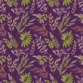 Spring theme seamless pattern design with flower and leaf shape element Royalty Free Stock Photo