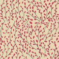 Spring theme seamless pattern design with flower and leaf shape element Royalty Free Stock Photo