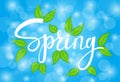 Spring time background with green fresh leaves Royalty Free Stock Photo