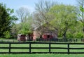 Spring time barn and horse paddock Royalty Free Stock Photo