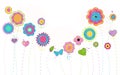 Spring time flowers. Abstract doodle blossom vector illustration Royalty Free Stock Photo