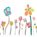 Spring time flowers seamless pattern design vector illustration Royalty Free Stock Photo