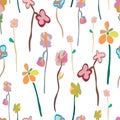 Spring time flowers seamless pattern design vector illustration Royalty Free Stock Photo