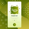Spring time hand drawn poster lettering banner invitation template smartphone screen mobile app copy space Royalty Free Stock Photo