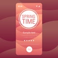 Spring time hand drawn poster lettering banner invitation template smartphone screen mobile app Royalty Free Stock Photo