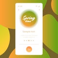 Spring time hand drawn poster lettering banner invitation template smartphone screen mobile app Royalty Free Stock Photo