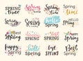 Spring time lettering text greeting card special spring typography hand drawn graphic vector illustration badge Royalty Free Stock Photo