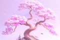 Spring time in nature with blooming tree. Blossoming cherry sakura tree, generative ai image