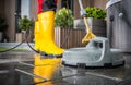 Spring Time Patio Concrete Bricks Pressure Washing