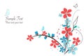 Spring time red flowers vector illustration border design background Royalty Free Stock Photo
