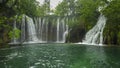 a spring time shot of galovacki buk waterfall in plitvice lakes lakes national park Royalty Free Stock Photo