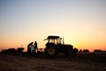 The tractor in farmland farming