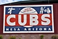 Spring training sign of the Chicago Cubs at Sloan Park