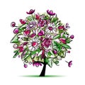 Spring tree floral for your design Royalty Free Stock Photo