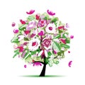 Spring tree floral for your design Royalty Free Stock Photo