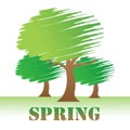 Spring Trees Indicates Seasons Woods And Warm