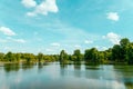 Spring Trees Reflections In Lake Of Tineretului Park In Bucharest Royalty Free Stock Photo