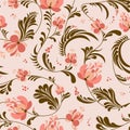 Spring trend pattern. Seamless pattern for printing onto fabric and textile design. Fashionable print for paper in ethnic style.