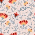 Spring trend pattern. Seamless pattern for printing onto fabric and textile design. Fashionable print for paper in ethnic style.